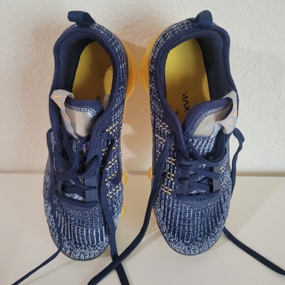 Nike Air VaporMax Flyknit 3 College Navy Orange Womens 7.5/ Youth 6 / Men 6 - Picture 6 of 8